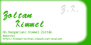 zoltan kimmel business card