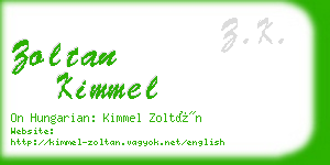 zoltan kimmel business card